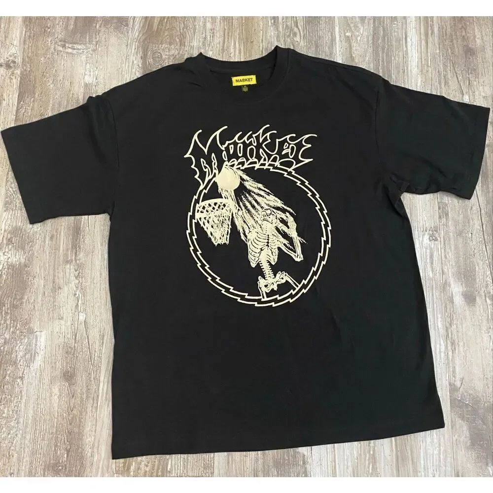 Market Studios "Dunk Till Death" Black Graphic T-shirt Mens Sz XL